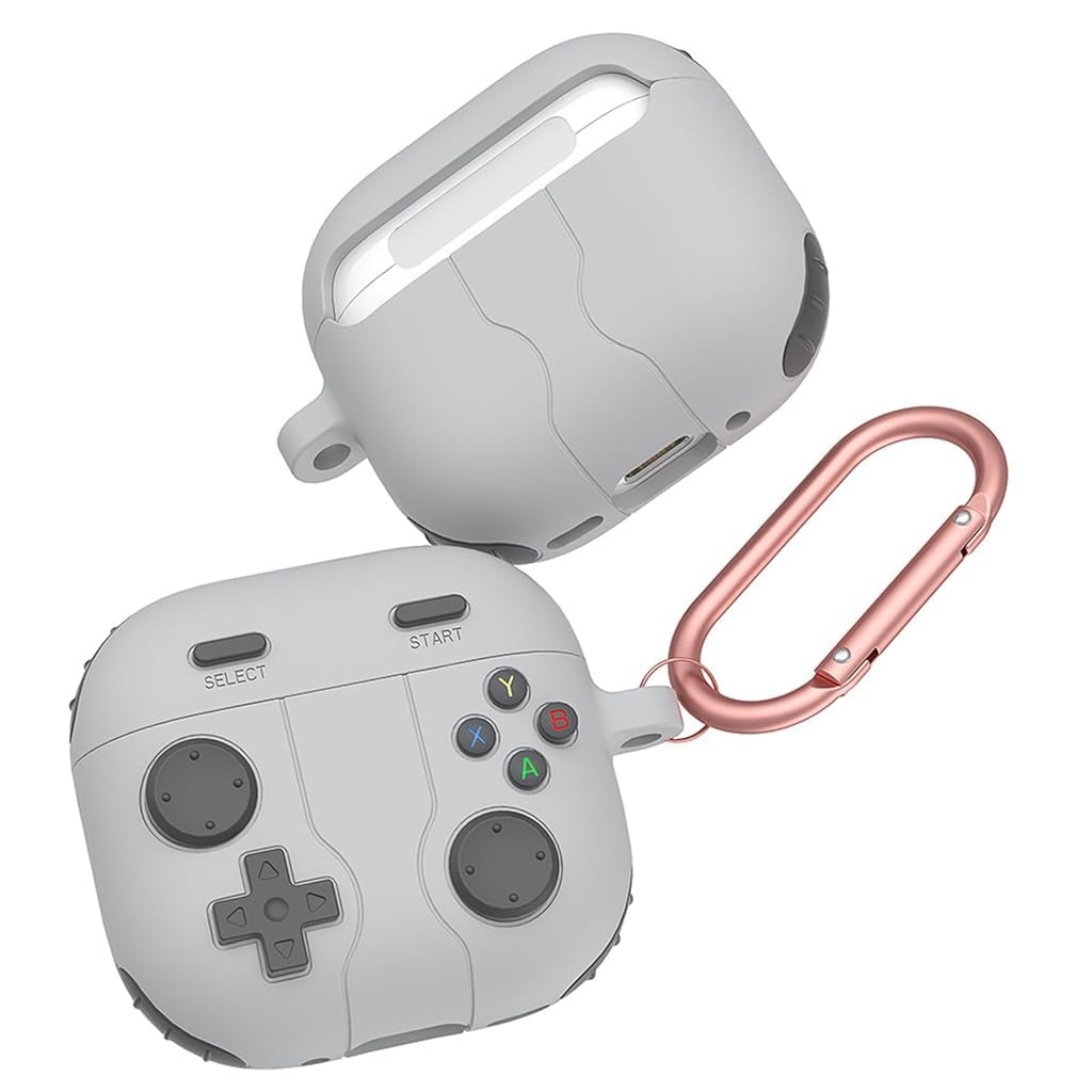 ZORBES Earbuds Case Cover for AirPods 4 Protective Anti-Scratch Silicone Skin Cover with Carabiner Fashion Retro Gaming Machine Earbuds Case Cover for AirPods 4, Grey ZORBES Earbuds Case Cover for AirPods 4 Protective Anti-Scratch Silicone Skin Cover with Carabiner Fashion Retro Gaming Machine Earbuds Case Cover for AirPods 4, Grey
